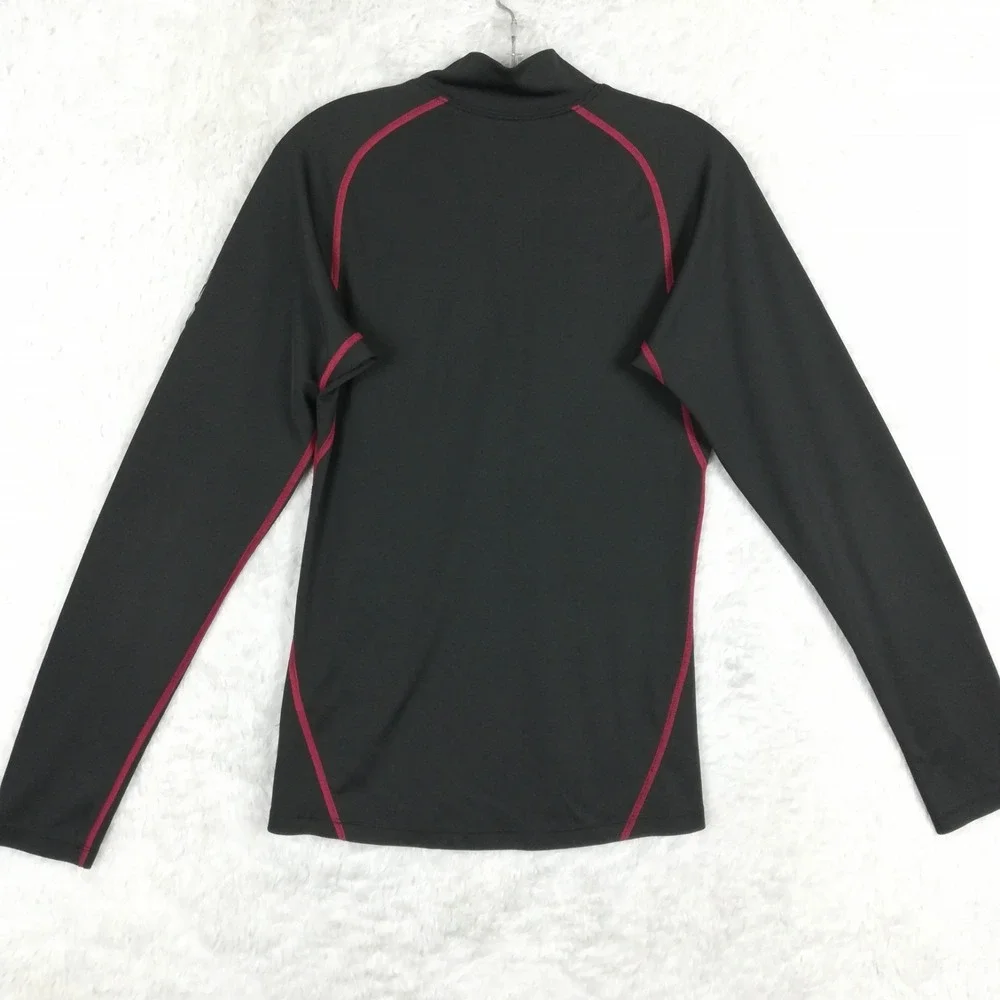 The North Face Mens Shirt 1/4 Zip  Raglan Sleeve Black Red‎ Trim Baselayer S